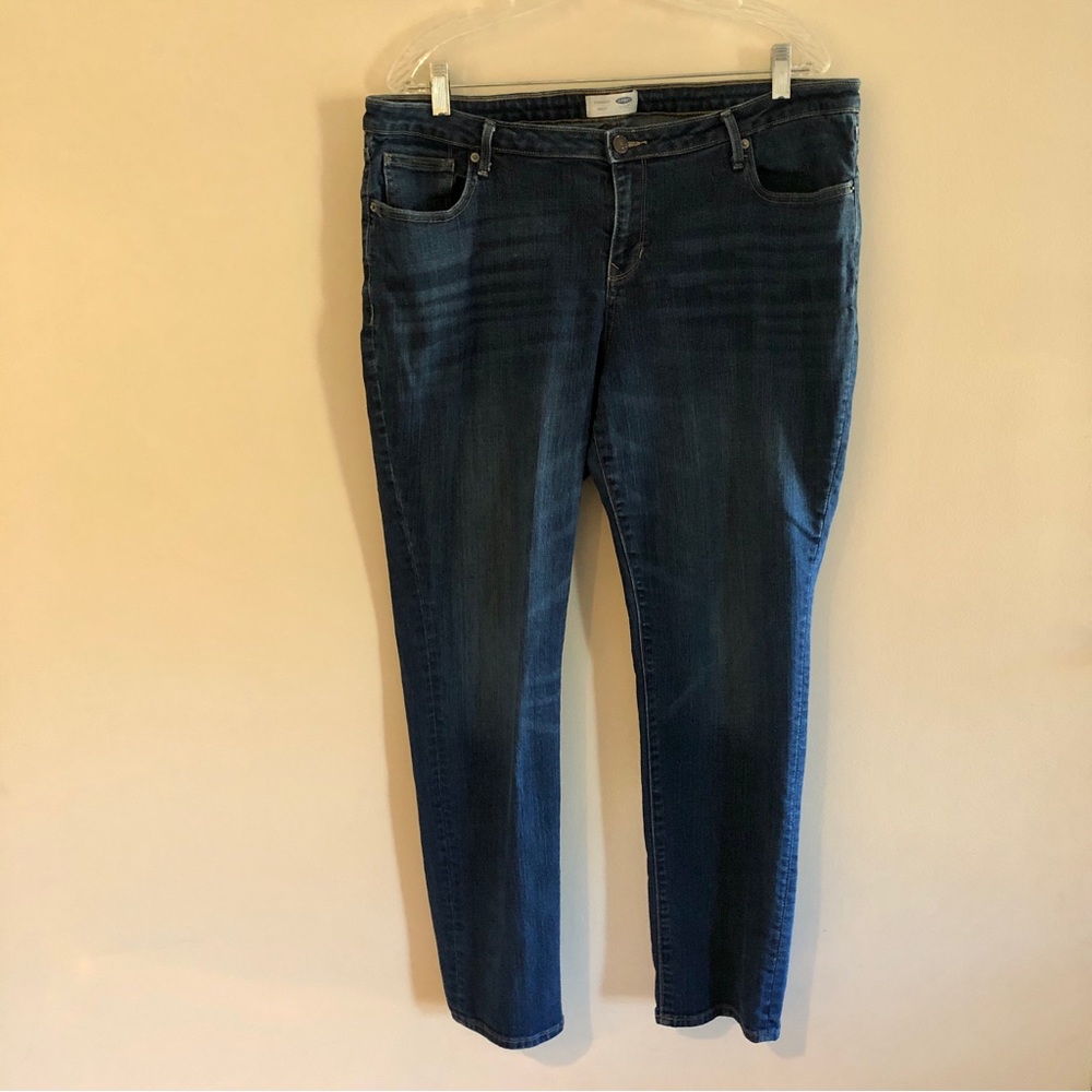 Old Navy Plus Size Dark Wash Mid Rise Straight Leg Jeans